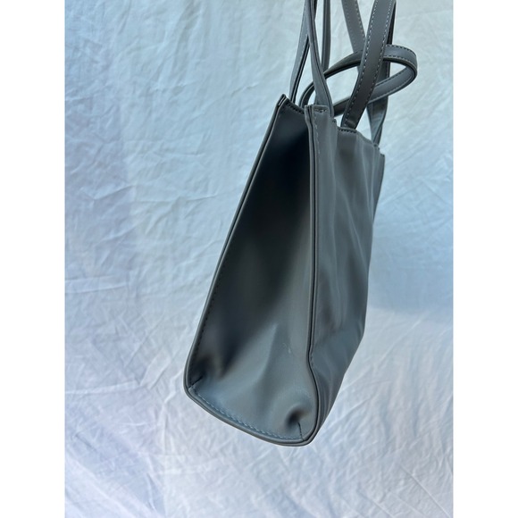 Telfar Small Shopping Bag Grey Faux Leather Crossbody Top Handle - Picture 10 of 12